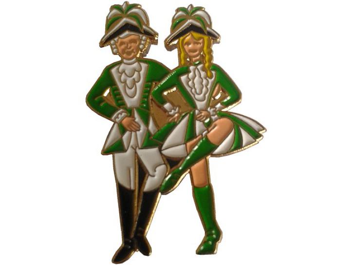 Karnevalspin Tanzpaar grün/weiß