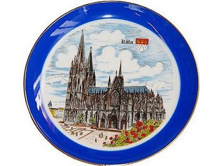 Teller Kölner Dom mit Goldrand 18,5 cm