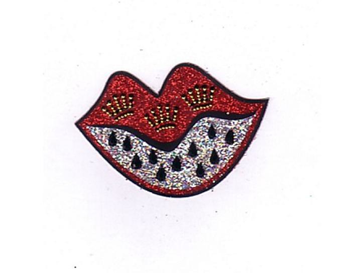 Glitzer Tattoo Wappen Lippen