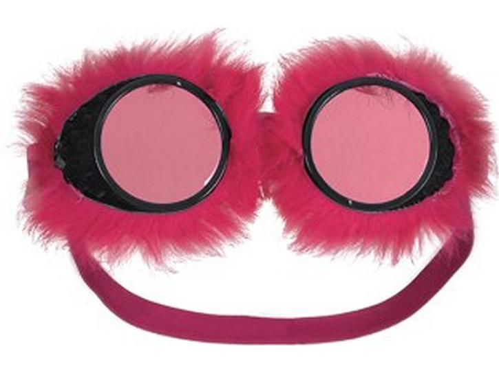 Brille mit Fell pink