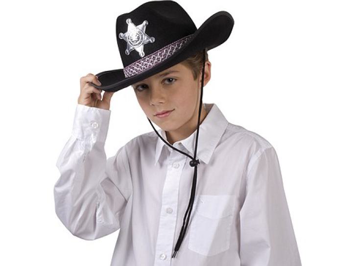 Hut Sheriff Junior für Kinder schwarz