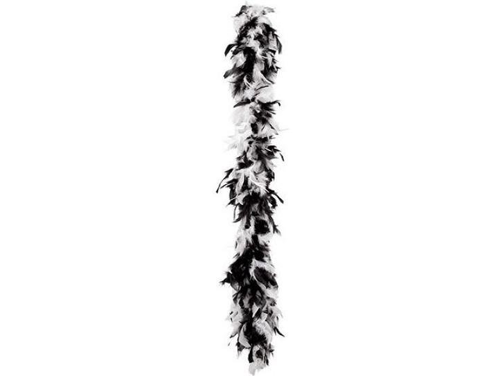 Federboa schwarz/weiß gespitzt 180 cm