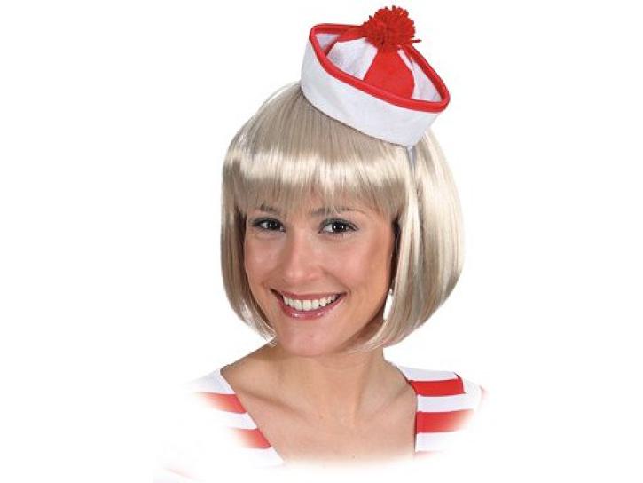 Minihut Sailor rot/weiß