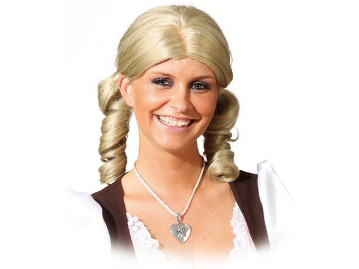Perücke Steffi blond mit Zöpfen