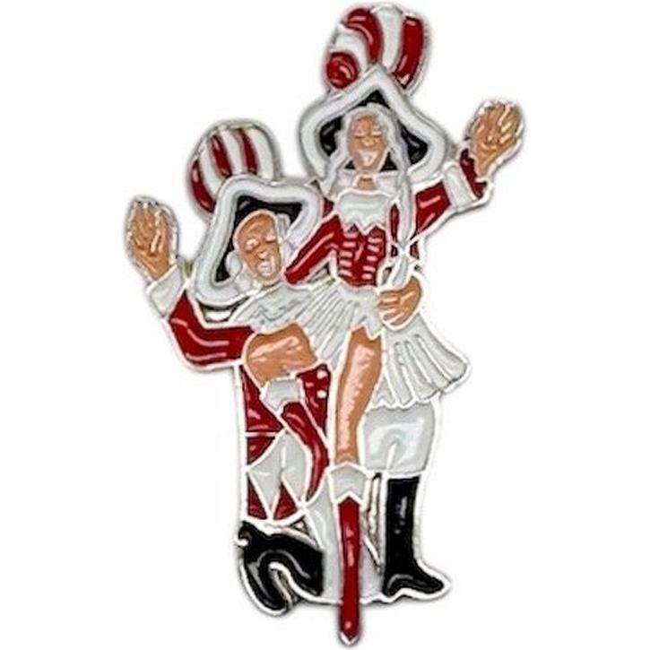 Karnevalspin Tanzpaar rot/weiß