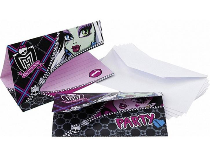 Einladungskarten Monster High 6 Stk.