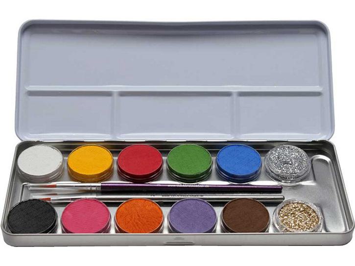 Metall Palette 10 Farben 2 Glitzer