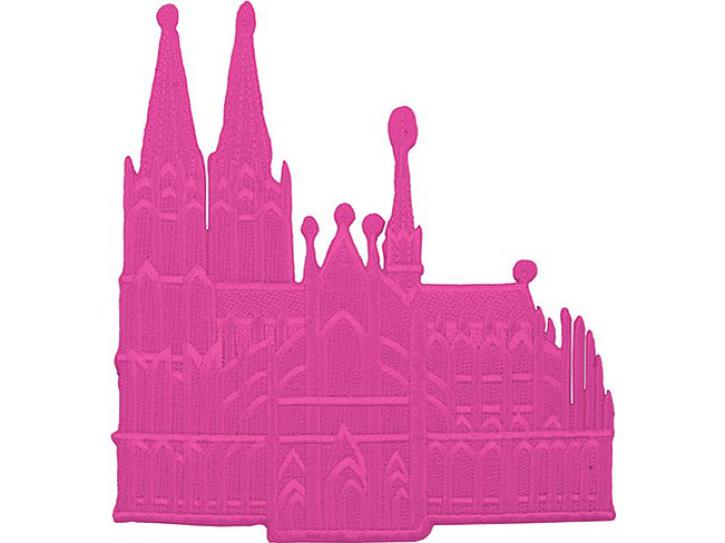 Bügelbild Dom pink rosa mittel