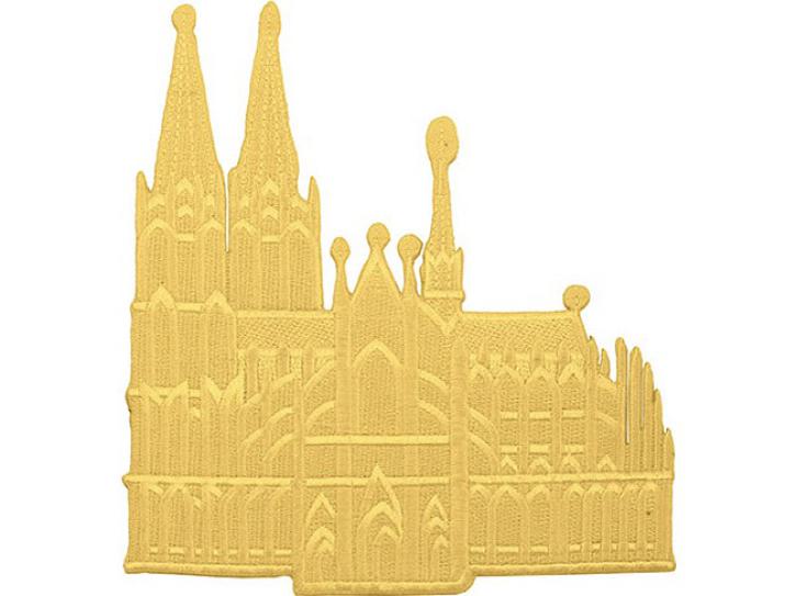 Bügelbild Dom gold groß