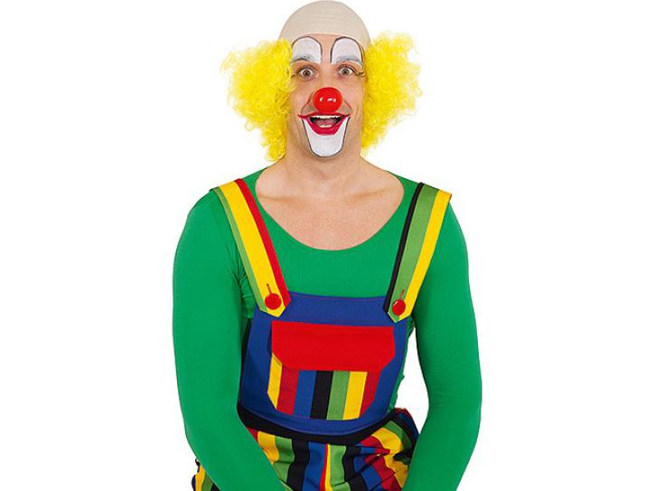 Clownglatze mit Haaren gelb