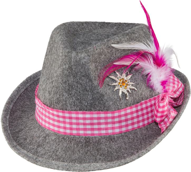 Trachtenhut grau/pink KW 58