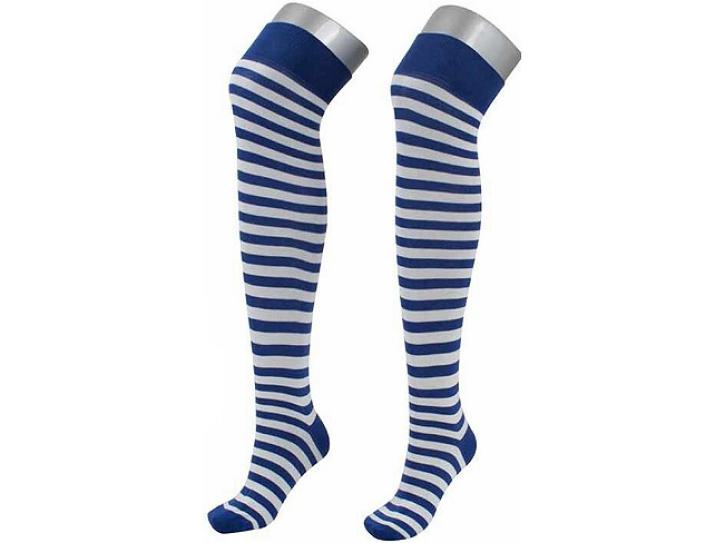 Ringel-Overknee blau/weiß Gr. 42-44