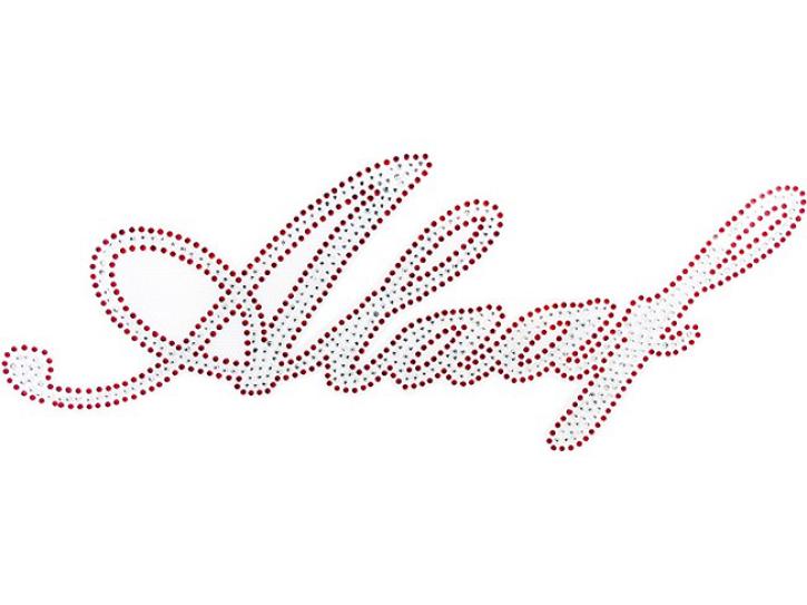 Bügelbild Strass Alaaf groß silber/rot