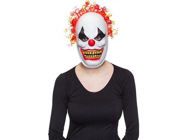 Maske Horror Clown mit Haaren