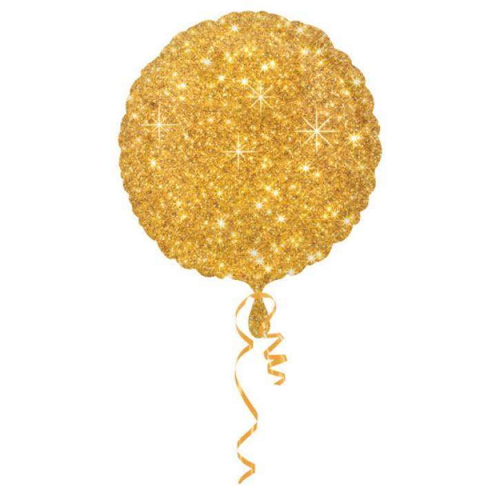 Folienballon Kreis gold Glitter