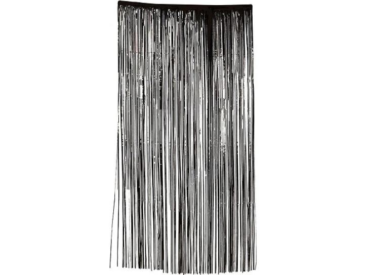 Vorhang Lametta schwarz 100x200cm