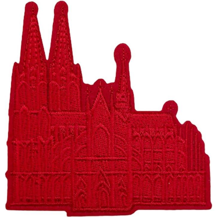 Bügelbild Kölner Dom rot klein