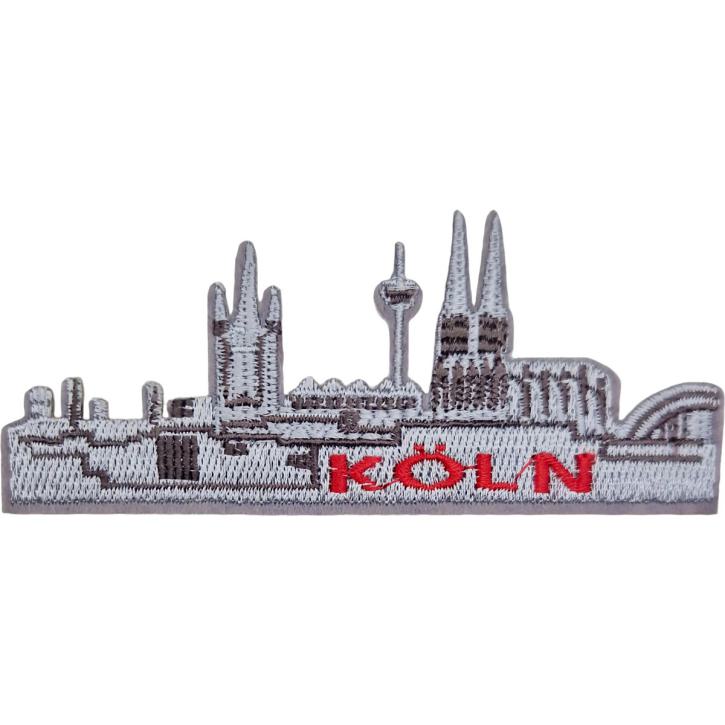 Bügelbild Skyline Köln silber klein