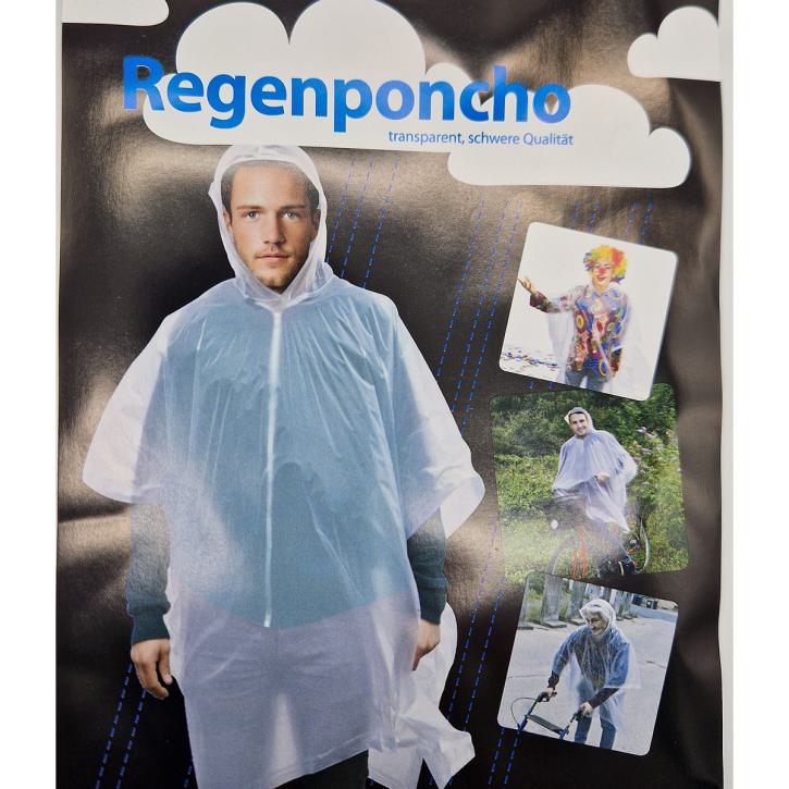 Regenponcho transparent Einheitsgröße