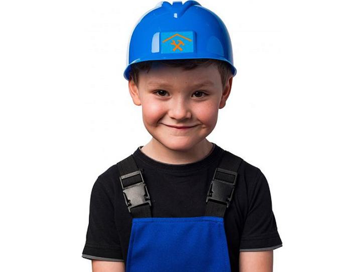 Bauhelm blau für Kinder