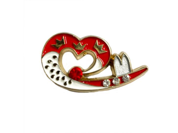 Brosche Pin Herz mit Dom