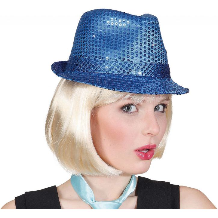 Hut Discoqueen Pailletten blau