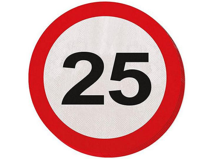 Servietten Verkehrsschild 25 20 Stk.