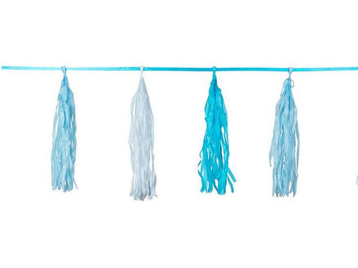 Girlande Tassel hellblau 3m