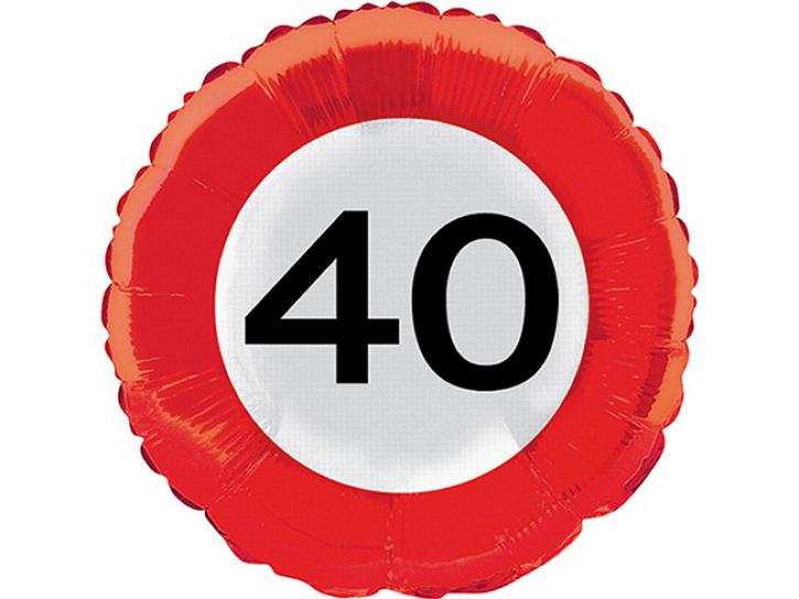 Folienballon Verkehrsschild 40