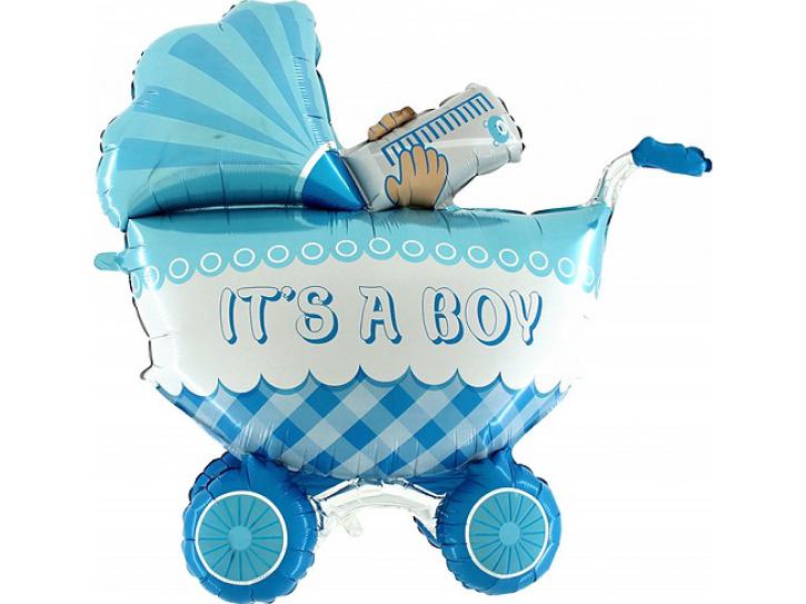 Folienballon Kinderwagen Baby Boy