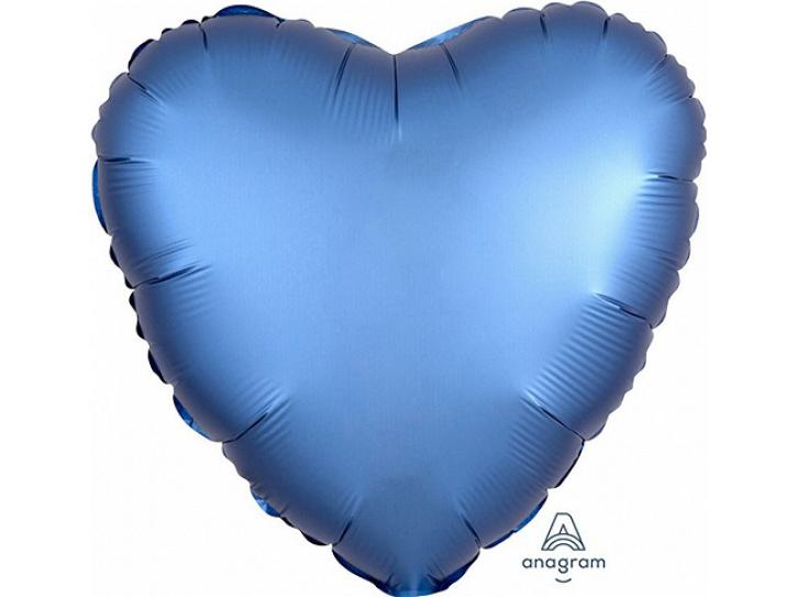 Folienballon Herz Matt blau 48cm