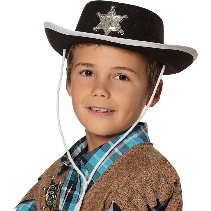 Cowboyhut schwarz für Kinder