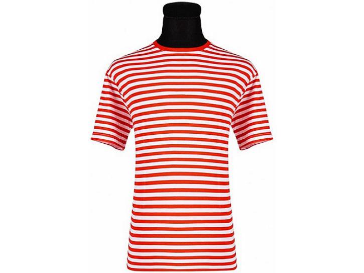 T-Shirt kurzarm rot/weiß Gr. L