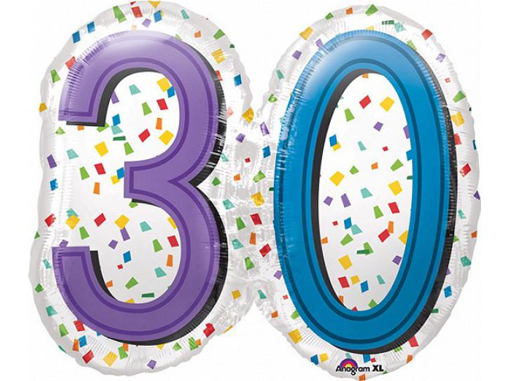 Folienballon Rainbow Birthday 30