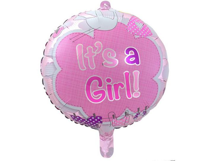 Folienballon It´s a girl rosa