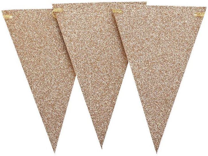 Wimpelkette Glitter rosègold 6m