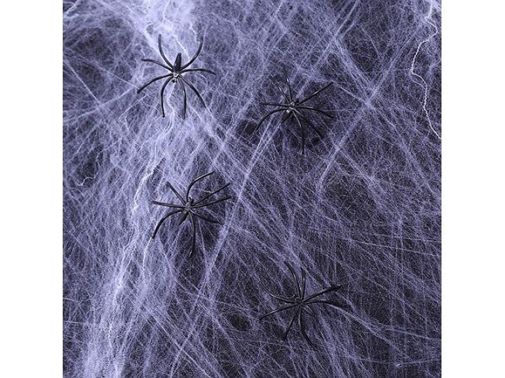 Spinnweben weiß mit Spinne 25g