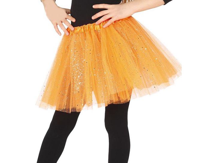 Kinderrock Tütü orange mit Glitzer