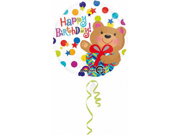 Folienballon Bär mit Geschenk