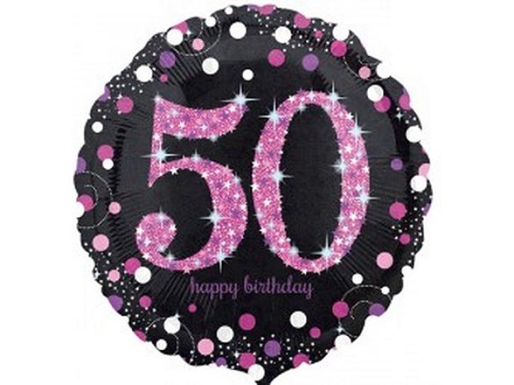 Folienballon 50 pink celebration