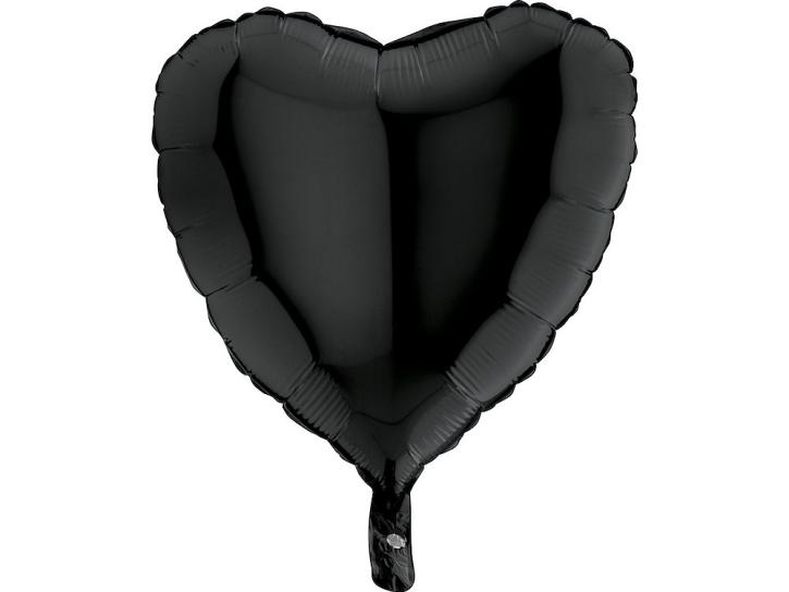 Folienballon Herz schwarz 45cm
