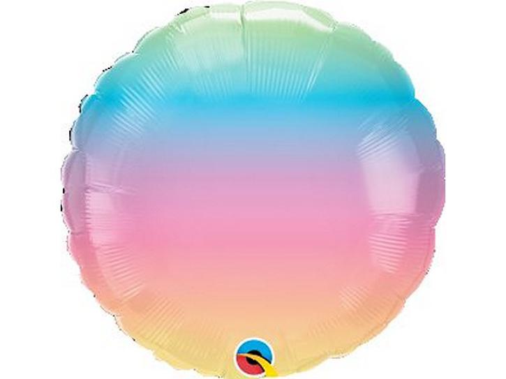 Folienballon Kreis Regenbogen pastell 45cm