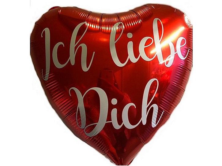 Folienballon Herz rot  Ich liebe Dich