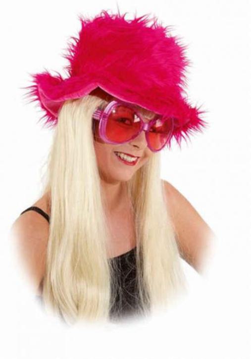 Hut Plüsch pink