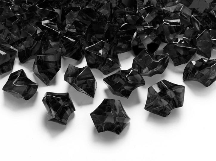 Deko Kristalle schwarz 50 Stk.