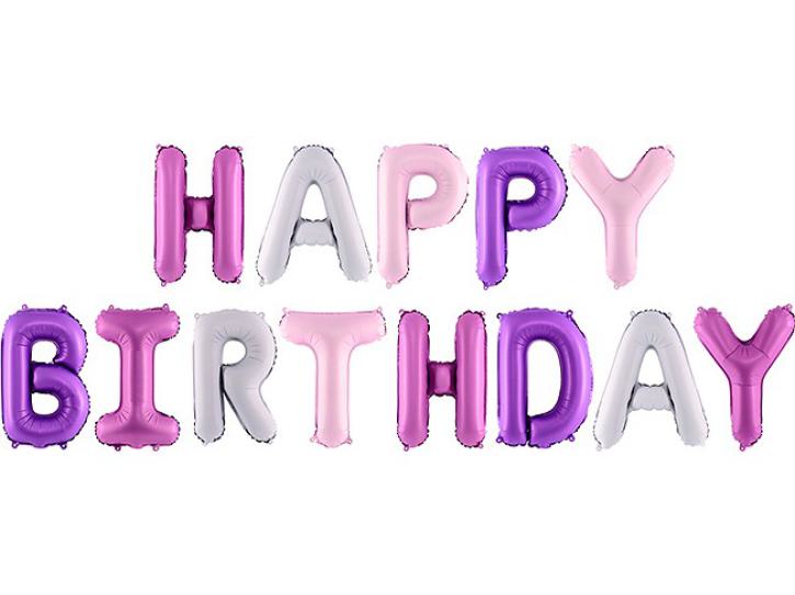 Folienballon Schriftzug Happy Birthday mix