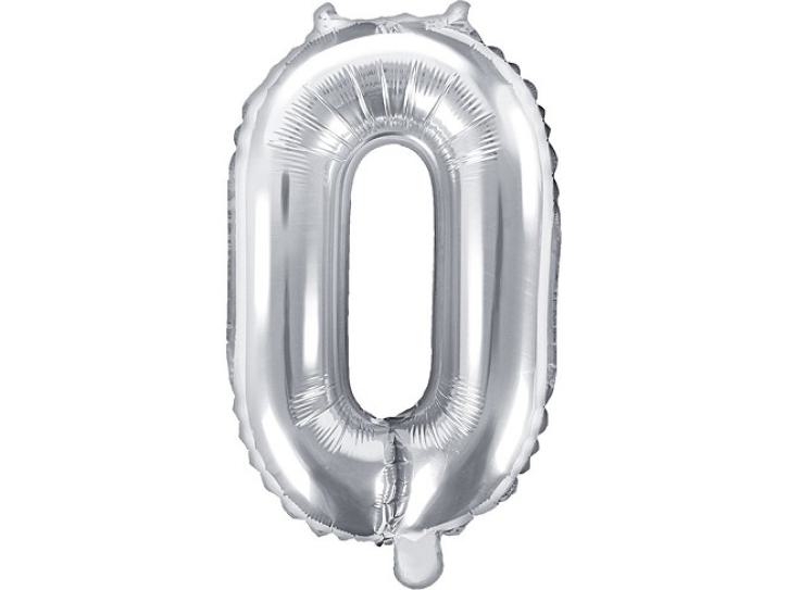 Folienballon Zahl 0 silber