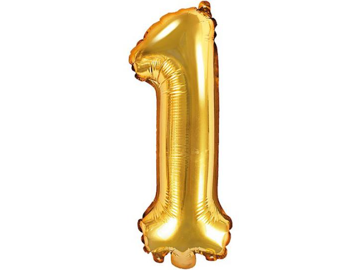 Folienballon Zahl 1 gold