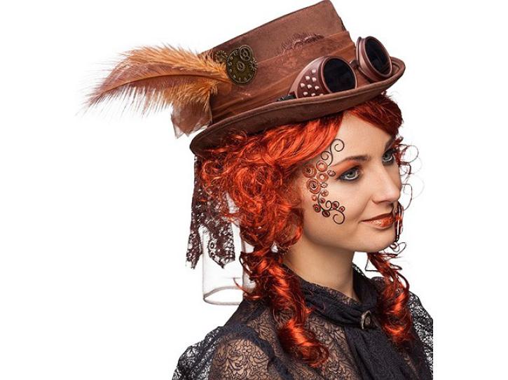 Zylinder Steampunk braun KW 58/59