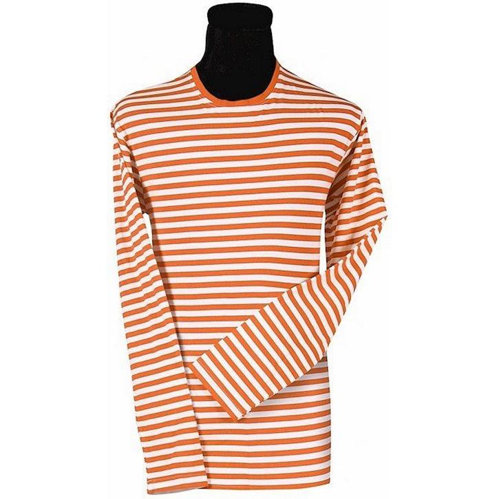 Ringelshirt langarm orange/weiß Gr. 4XL